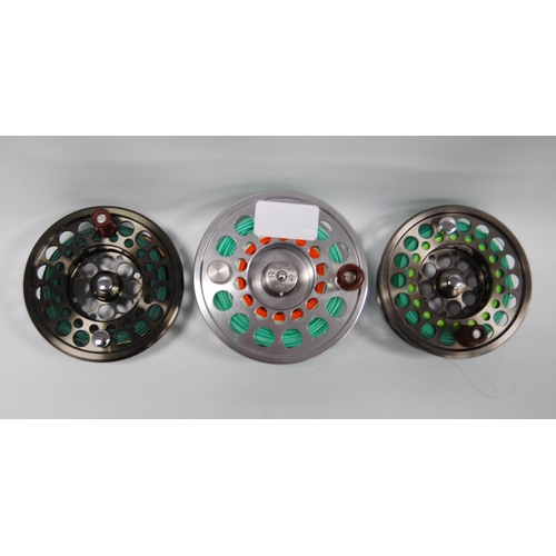 Pflueger Trion fly reel, no. 2858, 11cm diameter, and two similar