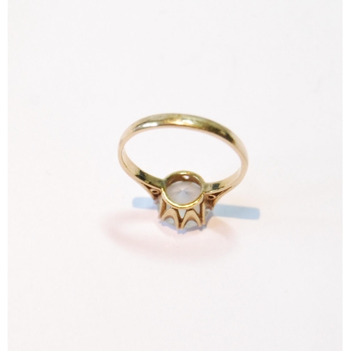 93 - Cubic zirconia solitaire ring in 9ct gold, size M.