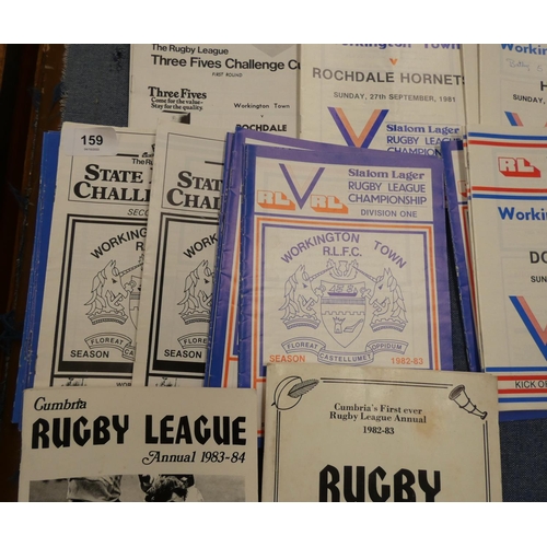 159 - Workington Town Rugby League programmes 1981-1982 season including Challenge Cup programmes. 