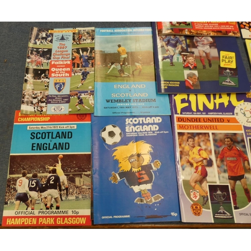 161 - Scottish Cup Final programmes, England Scotland 1972, 1973, 1974.