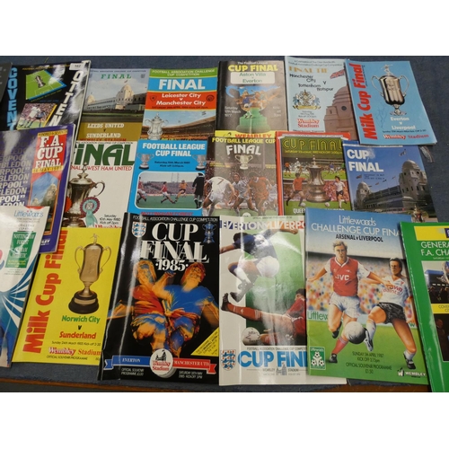 162 - Milk Cup, League Cup and F A Cup Final programmes.