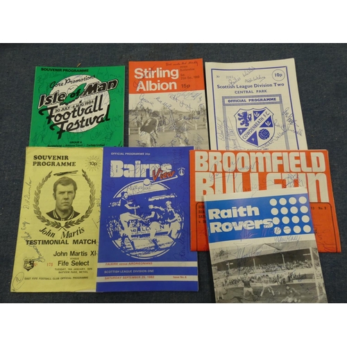 164 - collection of signed football programmes including Stirling Albion 1980 team, Isle of Man football p... 