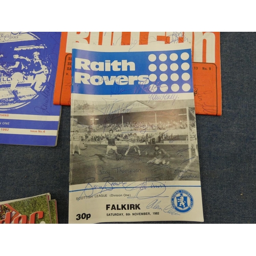 164 - collection of signed football programmes including Stirling Albion 1980 team, Isle of Man football p... 