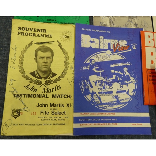 164 - collection of signed football programmes including Stirling Albion 1980 team, Isle of Man football p... 