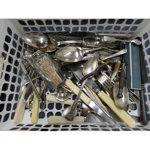 174 - Box of vintage cutlery.