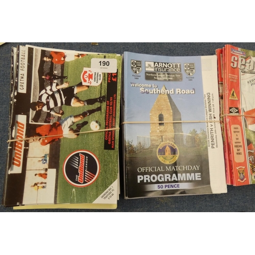 190 - Miscellaneous modern football programmes including Morecambe, Penrith and Gretna.