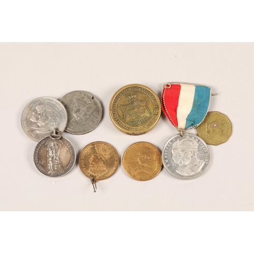 174 - Small assortment of coins with a 1911 Coronation medal