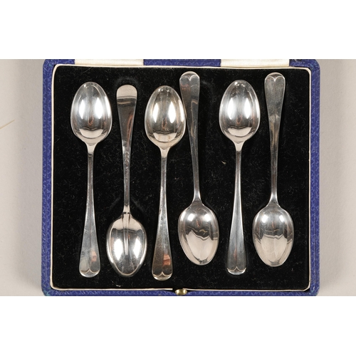 217 - Case set of six silver George VI teaspoons; Sheffield 1941; gross weight 84g