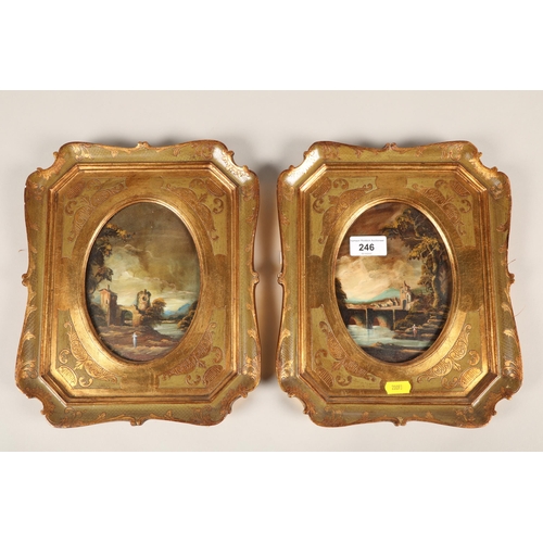 246 - Pair of Italian style pictures in gilt frames