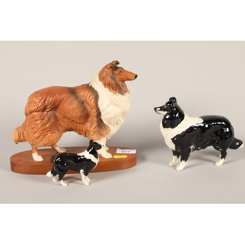 277 - Beswick connoisseur of a Collie, with two other Bewsick Border Collie