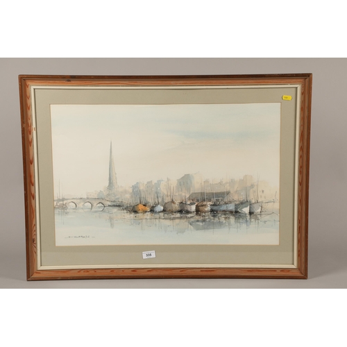 335 - David Scott Martin, ' Ayr Town' watercolour on paper signed and framed