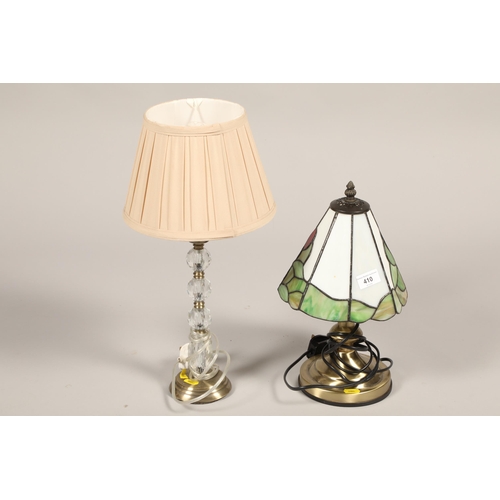 410 - Two gilt metal table lamps