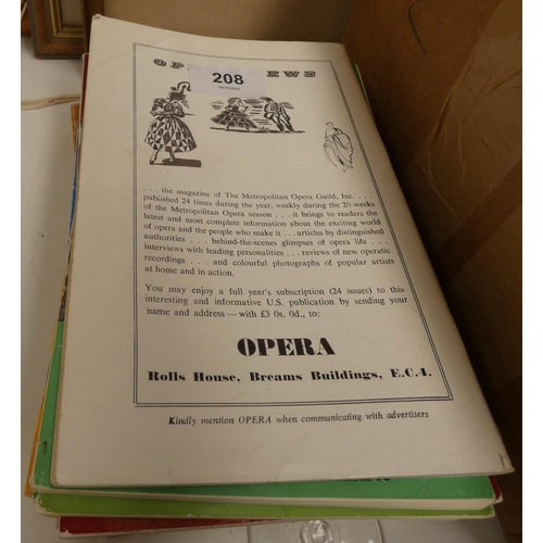 208 - Vintage opera programmes.