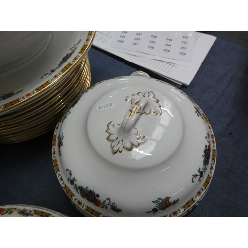 244 - Large 1930s floral dinner service.