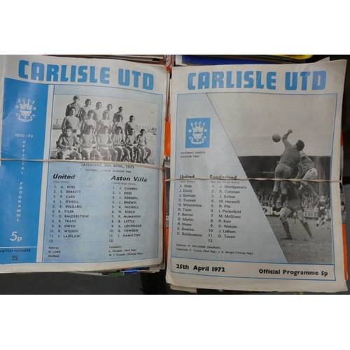 247 - Carlisle United football programmes 1969-1973.