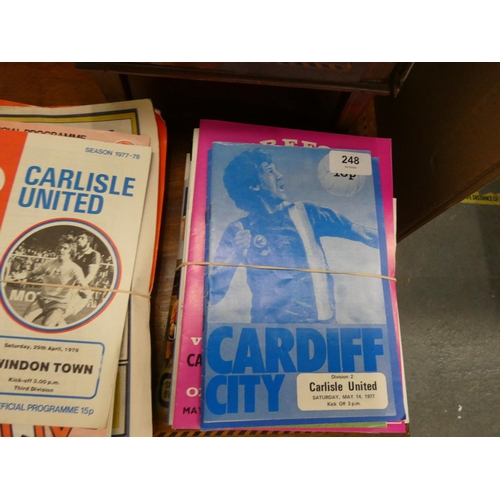 248 - Carlisle United football programmes 1974, 1975, 1976 and 1977.