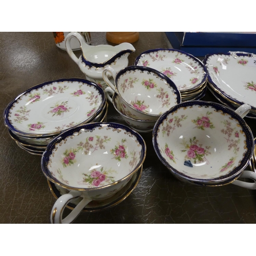 295 - Blue floral Jackson & Gosling 'Ye Old English' tea set.