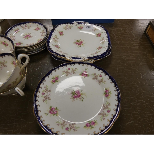 295 - Blue floral Jackson & Gosling 'Ye Old English' tea set.