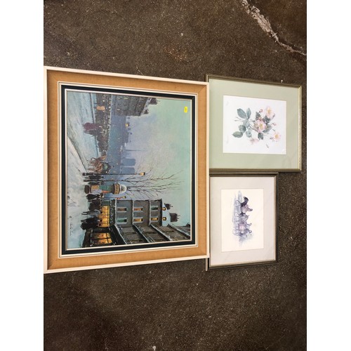 464 - Quantity of framed pictures and prints to include a Chinese silk picture