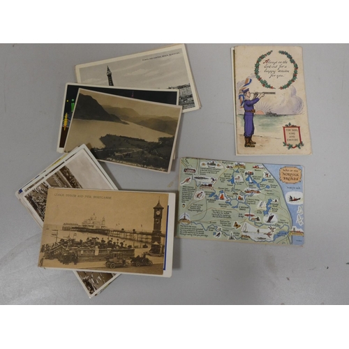 318 - Postcards, Stamps & Ephemera. A small mixed collection, the postcards incl. topography & sen... 