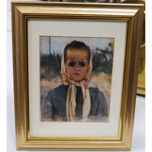 297 - William Robson (American)Portrait of Bernard Robson, aged 4 yearsSigned, oil on board, 20cm x 12.5cm... 