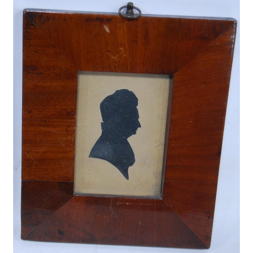 301 - Group of Regency silhouette portraits to include a male, a maid, and an artist painting a gentleman,... 