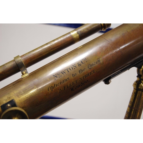 177 - Victorian astronomical brass telescope by Newton & Co., Opticians, marked to the telescope 'Newt... 