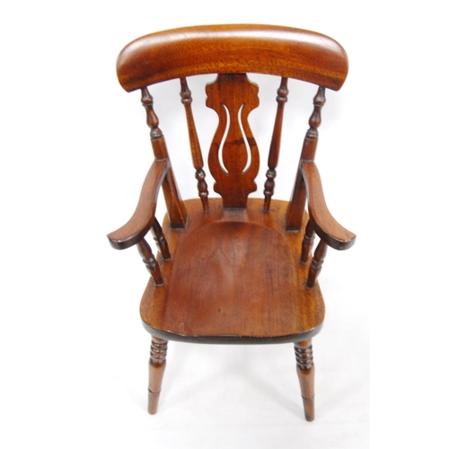 197 - Apprentice chair modelled as a Victorian splat-back chair, 42cm high.