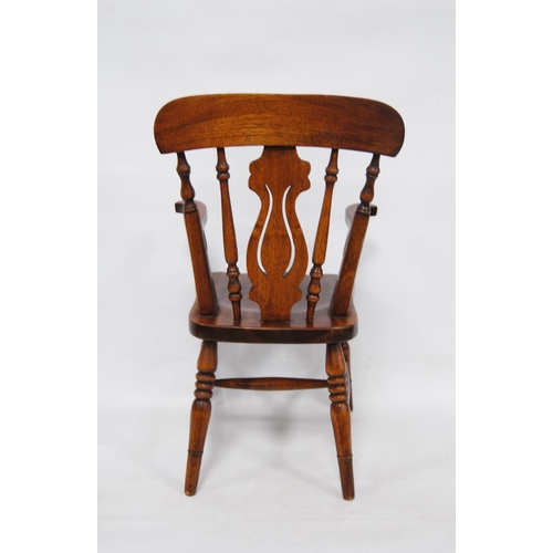 197 - Apprentice chair modelled as a Victorian splat-back chair, 42cm high.