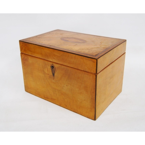 200 - George III satinwood inlaid stationery box, the hinged top inlaid with shell patera and ebony string... 