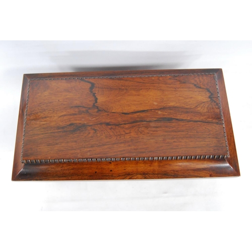 201 - 19th century rosewood sarcophagus tea caddy of large form enclosing twin compartments, lacking the m... 