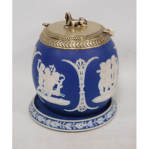 240 - Two pieces of Wedgwood green Jasper ware comprising a vase and a wall plate, decorated with classica... 