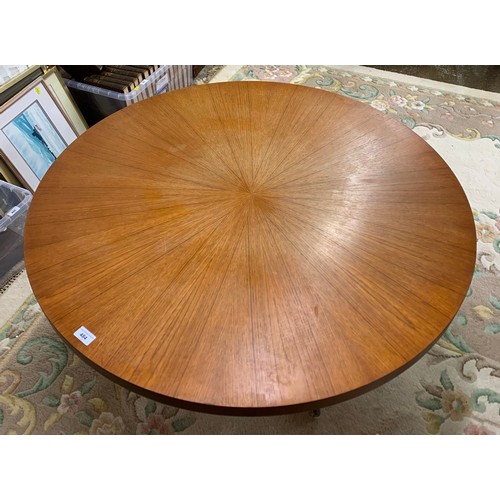 484 - McIntosh & Son teak adjustable table, on chrome supports