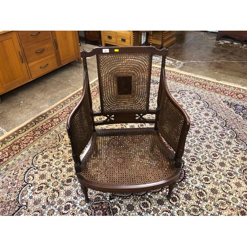 492 - Mahogany framed Bergere arm chair