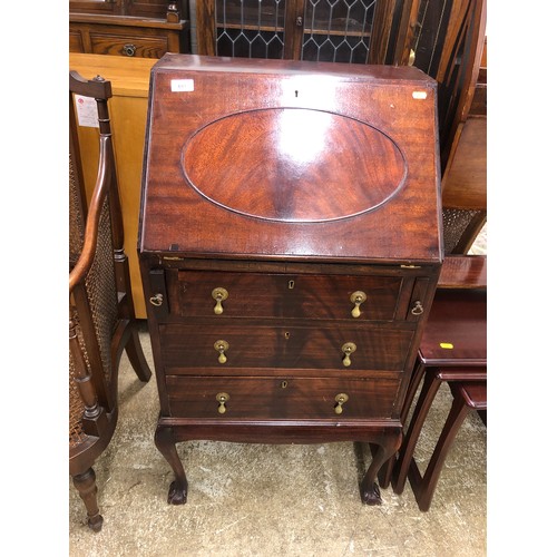 491 - Mahogany bureau with fitted interior