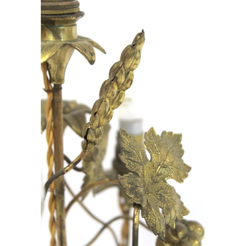 268 - Two late 19th/early 20th century gilt metal candelabra, one with five sconces, the other three sconc... 