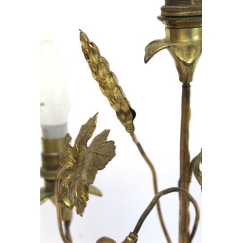 268 - Two late 19th/early 20th century gilt metal candelabra, one with five sconces, the other three sconc... 