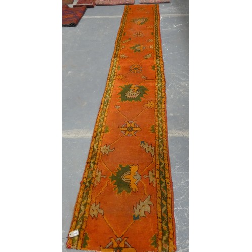 450 - Early 20th Century Arts & Crafts Donegal carpet runner in the Turkish Ushak style designed by Ga... 