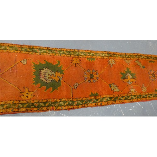 450 - Early 20th Century Arts & Crafts Donegal carpet runner in the Turkish Ushak style designed by Ga... 