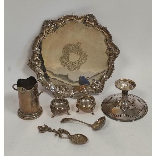 106 - E.p. engraved waiter and various other items.