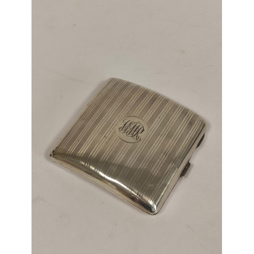 110 - Silver cigarette case, 75g and a set of Indonesian coffee spoons.