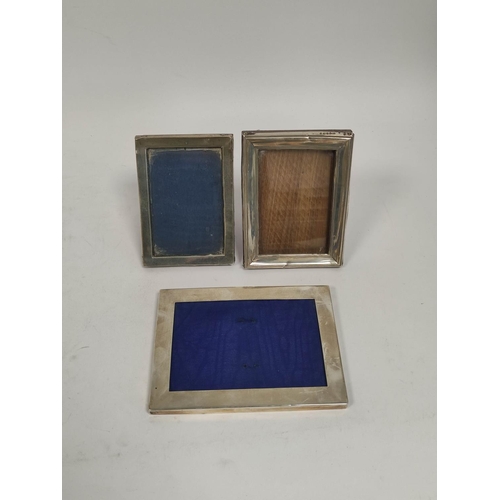 116 - Silver mounted photograph frame, for image 13.3cm  x 9cm, 1912 and two others 10.8cm x 7cm and 11cm ... 