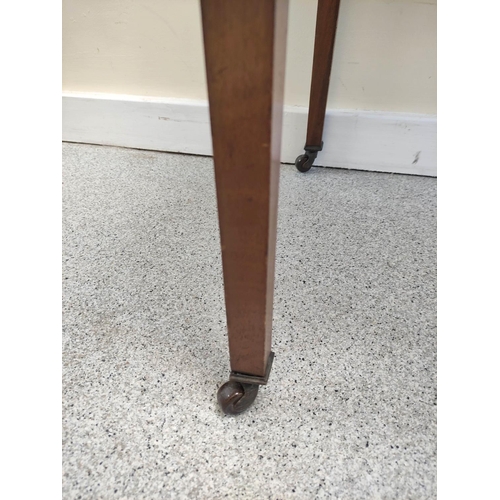 500 - Early 20th century Edwardian mahogany side table with bow fronted central drawer with ring handles. ... 