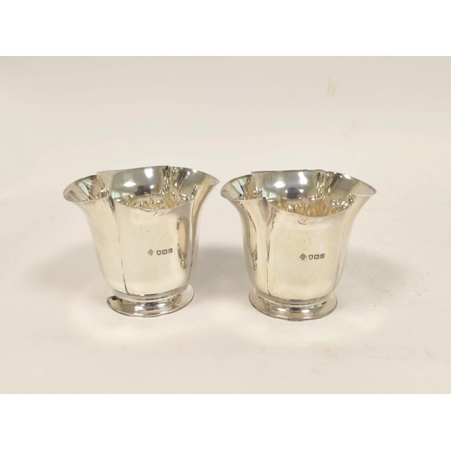 125 - Edwardian pair of small silver vases, quatrefoil form, London 1909, Henry Wilkinson & Co, 8.5cm ... 