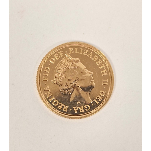 139 - 2019 gold Sovereign, uncirculated.