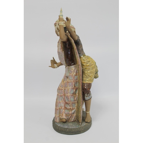 231 - Large Lladro Gres figure group of two Thai dancers, 