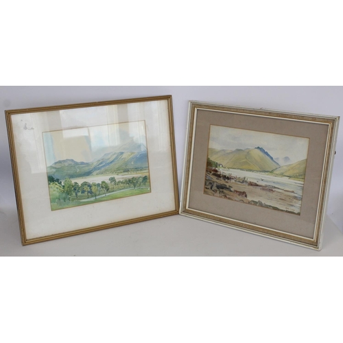 291 - Alastair Dallas (Scottish 1898-1983).Highland loch scene.Watercolour.26.5cm x 36.5cm.Signed, dated 1... 