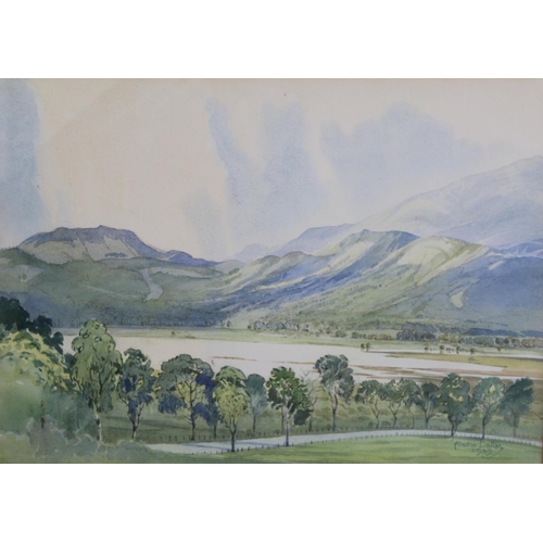 291 - Alastair Dallas (Scottish 1898-1983).Highland loch scene.Watercolour.26.5cm x 36.5cm.Signed, dated 1... 