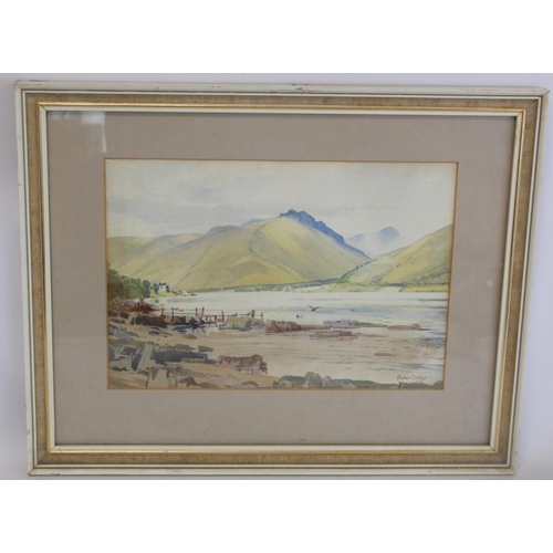 291 - Alastair Dallas (Scottish 1898-1983).Highland loch scene.Watercolour.26.5cm x 36.5cm.Signed, dated 1... 