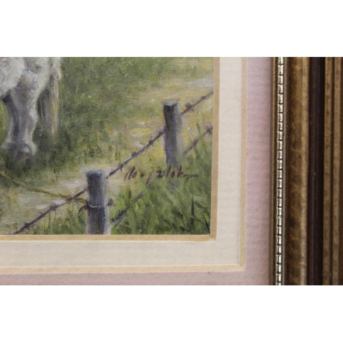 295 - A. F. Majzlik (20th Century British).Shetland pony.Oil on copper.8cm x 11cm.Signed.Also still life o... 